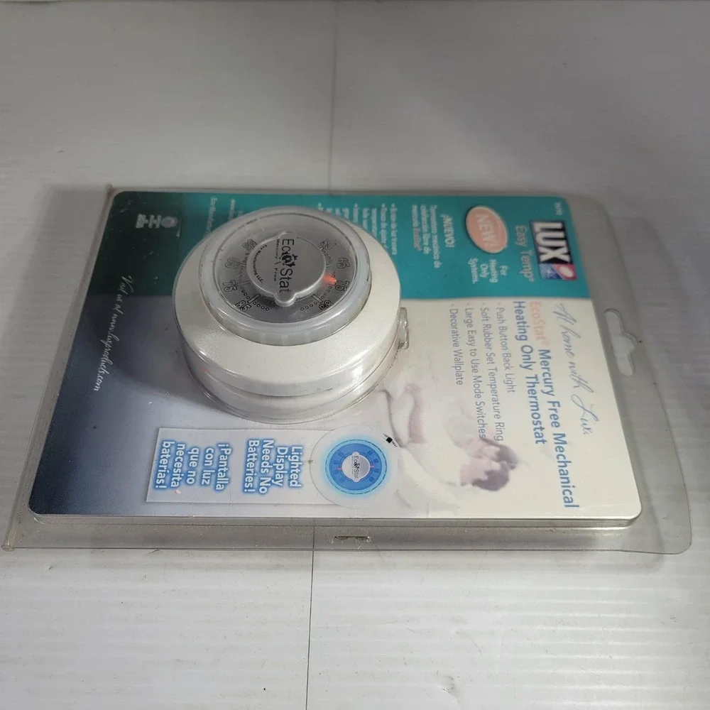 Lux Easy Temp THC15 Heating Cooling Mechanical‎ Thermostat Lighted Display